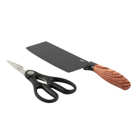 Oster Gunderson 2 Piece Black Stainless Steel Cutlery Set